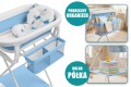 SKŁADANA WANIENKA HARMONIA ZE STOJAKIEM ORGANIZEREM I PODUSZKĄ DLA DZIECI 0+ ORSETTO NIEBIESKA