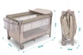 ŁÓŻECZKO TURYSTYCZNE DELUXE II-POZIOMOWE HARMONY AUTOMATYCZNIE SKŁADANE Z PRZEWIJAKIEM I ORGANIZEREM BEŻOWE