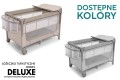 ŁÓŻECZKO TURYSTYCZNE DELUXE II-POZIOMOWE HARMONY AUTOMATYCZNIE SKŁADANE Z PRZEWIJAKIEM I ORGANIZEREM BEŻOWE