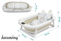 WANIENKA DZIECIĘCA BABY CARE Z TERMOMETREM HARMONY BEŻOWA + PODUSZKI SŁONIKI
