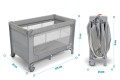 ŁÓŻECZKO TURYSTYCZNE CHMURKA II-POZIOMOWE HARMONY AUTOMATYCZNIE SKŁADANE SZARE