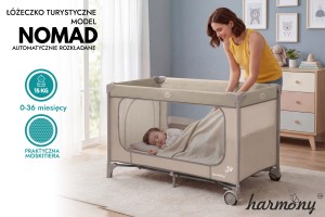 ŁÓŻECZKO TURYSTYCZNE NOMAD HARMONY AUTOMATYCZNIE SKŁADANE BEŻOWE